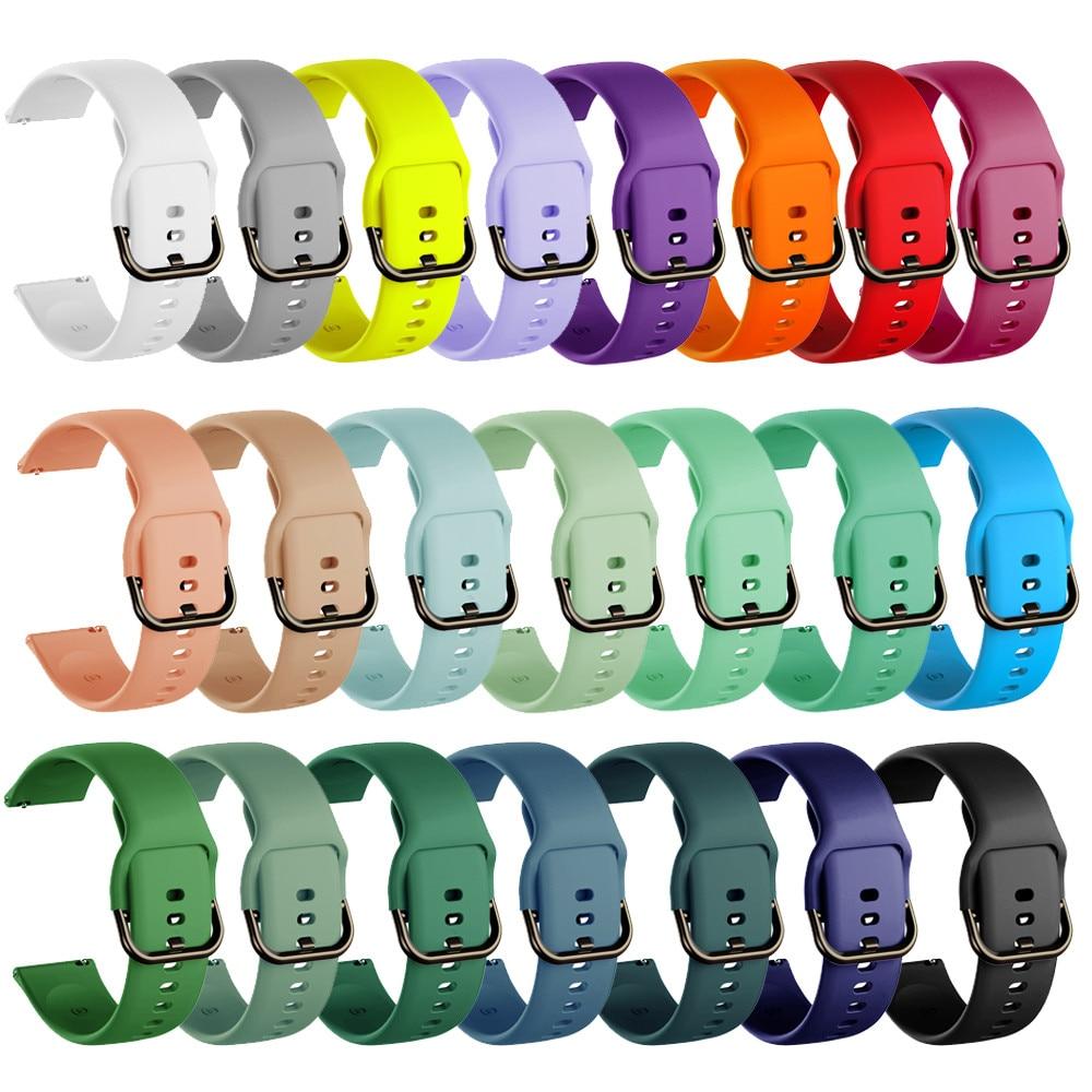 20mm Silicone Band for Samsung Galaxy Watch 42mm Active 2 40 44mm Gear S2 Soft Sport Watchband Strap Bracelet for Huami Amazfit