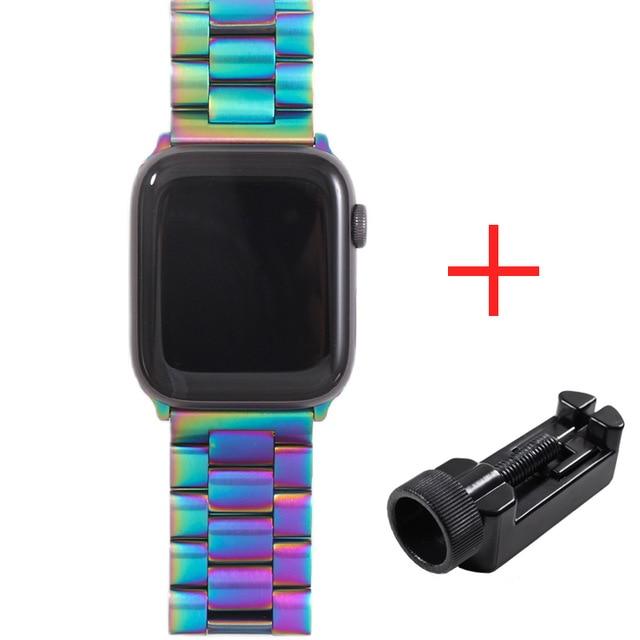 Band For Apple Watch6 5 4 3 2 1 42mm 38mm 40MM 44MM Metal Stainless Steel Watchband Bracelet Strap for iWatch Series Accessories