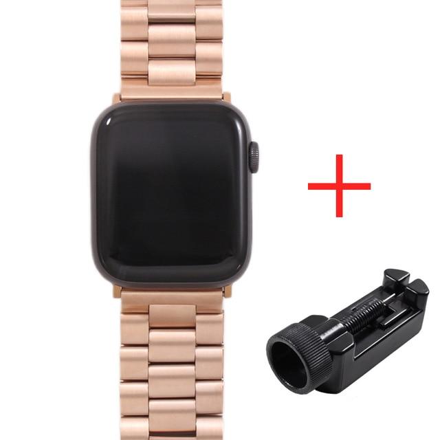 Band For Apple Watch6 5 4 3 2 1 42mm 38mm 40MM 44MM Metal Stainless Steel Watchband Bracelet Strap for iWatch Series Accessories