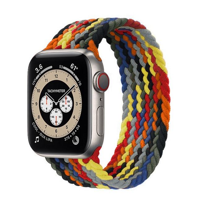 Braided Solo Loop For Apple Watch band 44mm 40mm 42mm 38mm Fabric Nylon Elastic Belt Bracelet iWatch Series 3 4 5 SE 6 Strap